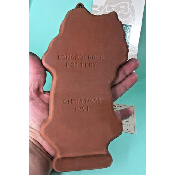 2 Vintage Longaberger Pottery Cookie Molds Santa Kriss Kringle Father Christmas - Picture 6 of 8